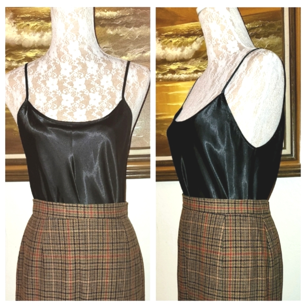 Vintage 1980s Black Satin Camisole by Cinema Etoile - Picture 1 of 11